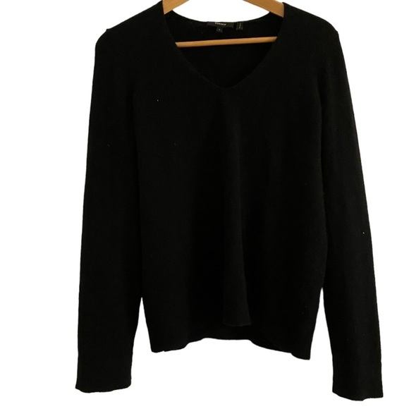 Theory / Adrianna black 100% Cashmere V-Neck Sweater classic small S - Picture 5 of 10